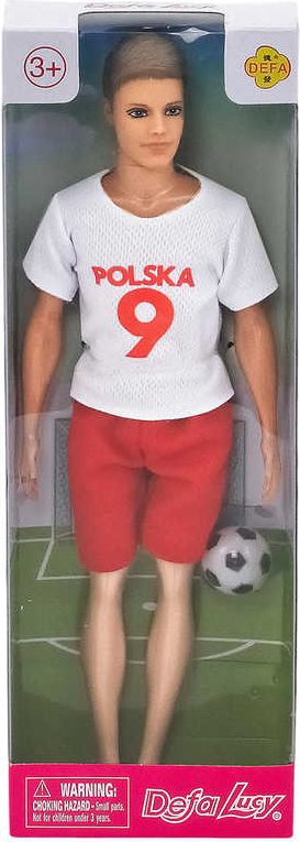 Panenka Defa panák fotbalista 30cm v dresu Polsko set hráč s míčem v krabičce - obrázek 1