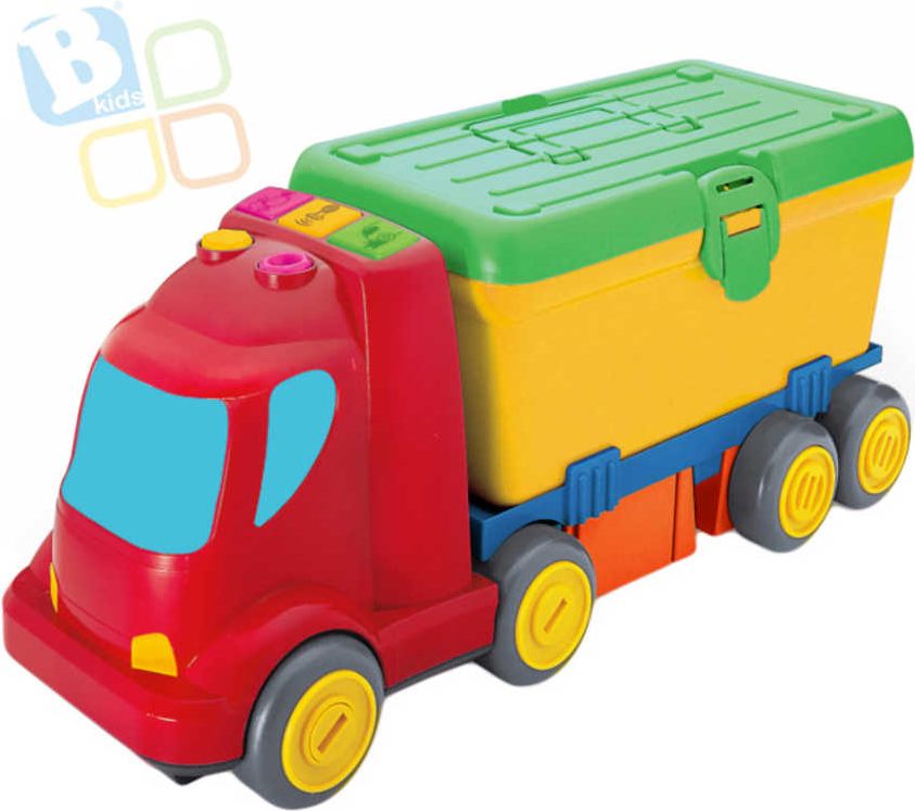 B-KIDS Baby auto náklaďák pracovní stůl 2v1 set s nářadím na baterie pro miminko - obrázek 1