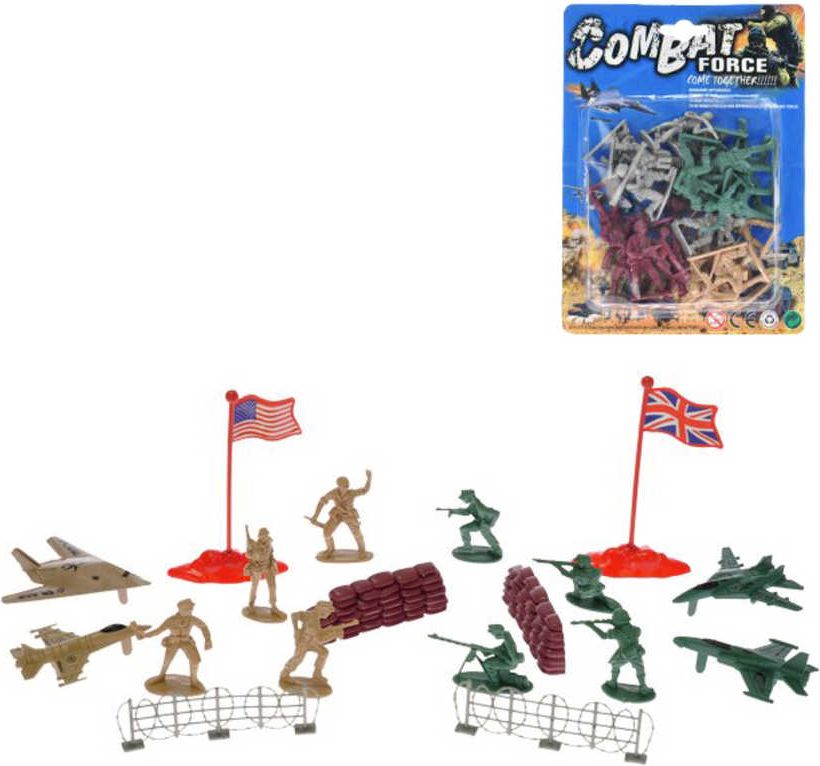 Vojáci figurka akční plastová se zbraní 4 armády / s letadly a doplňky 2 druhy - obrázek 1