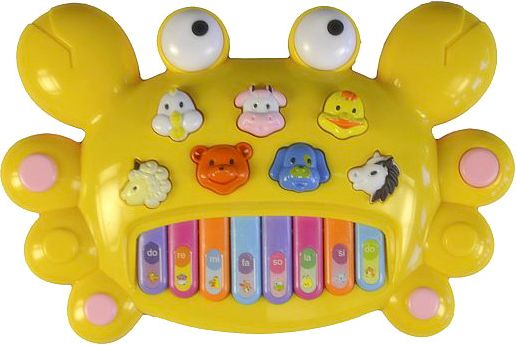 Baby pianko elektronické 28cm krab na baterie zvuky zvířat Světlo 2 barvy - obrázek 2