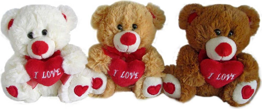 PLYŠ Medvídek se srdíčkem 15cm I Love You 3 barvy *PLYŠOVÉ HRAČKY* - obrázek 1