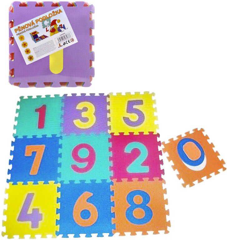 Baby puzzle pěnový koberec Čísla set 10ks měkké bloky vkládací - obrázek 1