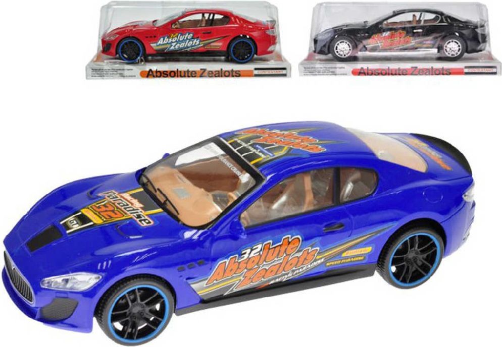 Auto sportovní závodní s potiskem 27cm na setrvačník 3 barvy v krabičce - obrázek 1