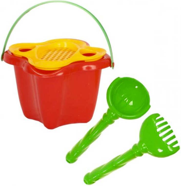 PL Sada na písek baby kyblíček se sítkem a dvěma nástroji plast - obrázek 1