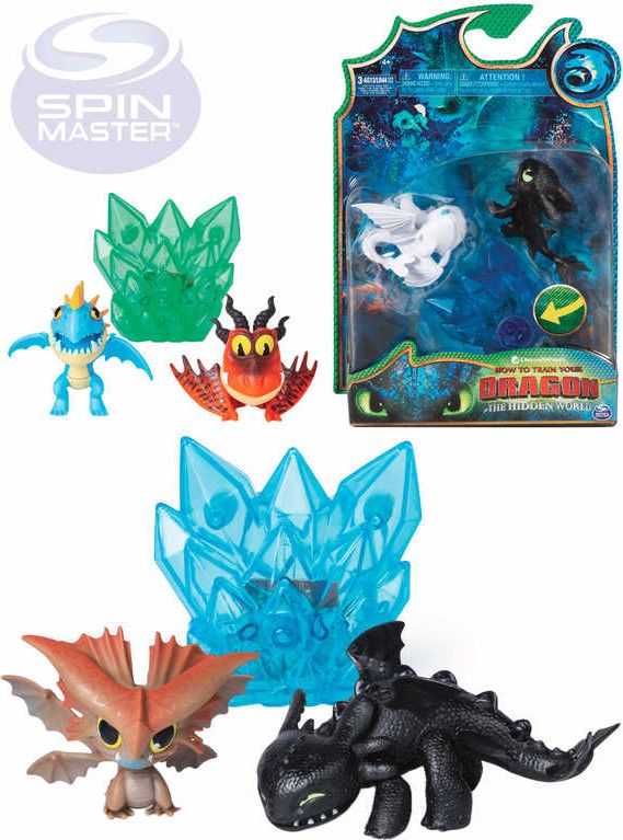 SPIN MASTER Drak figurka Jak vycvičit draka 3 set 2ks s doplňkem na baterie Světlo - obrázek 1
