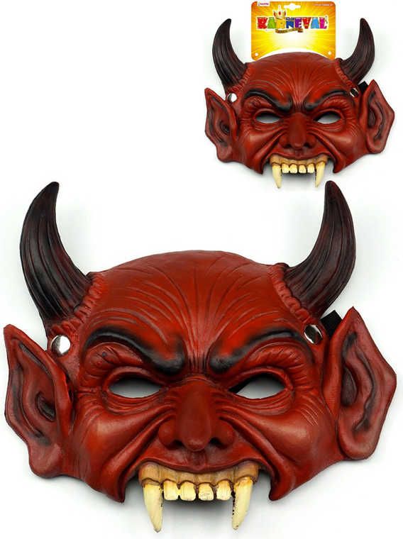 KARNEVAL Maska gumová čert na gumičku KARNEVALOVÝ DOPLNĚK - obrázek 1