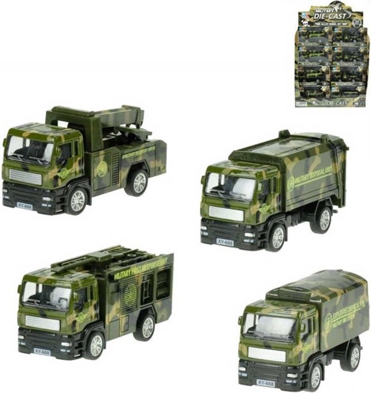 Auto nákladní vojenské pracovní 1:55 kovové 12cm různé druhy - obrázek 1