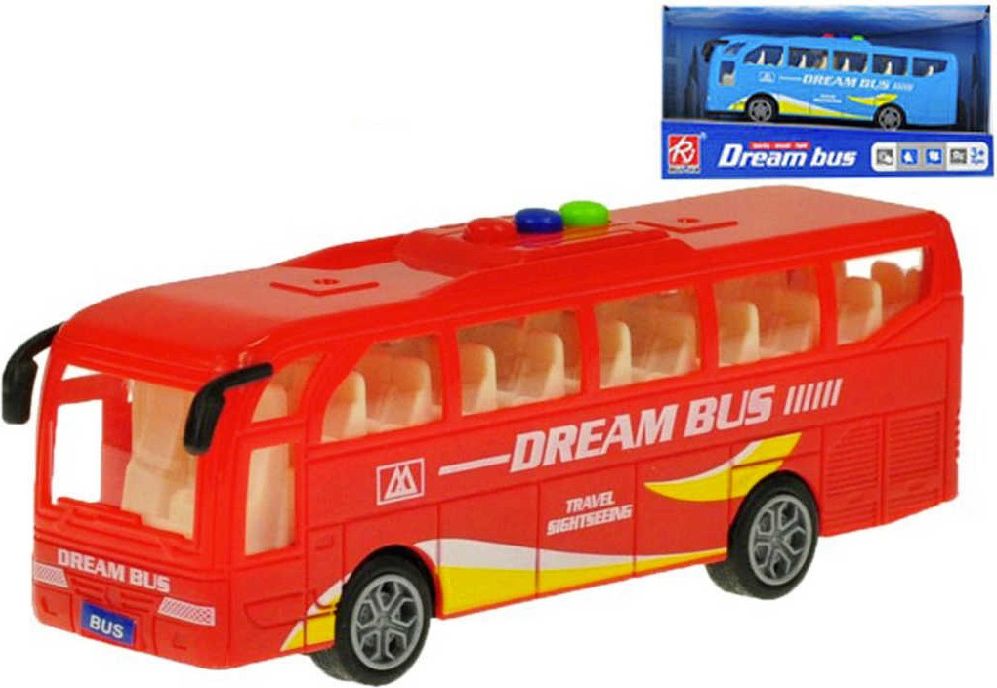 Autobus 16cm na setrvačník na baterie různé barvy Světlo Zvuk - obrázek 1