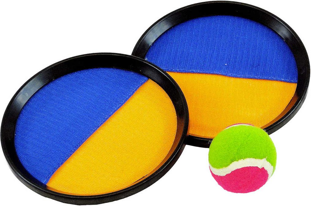 ACRA Hra Catch ball set s 2 talíře s míčkem na suchý zip 19cm - obrázek 1