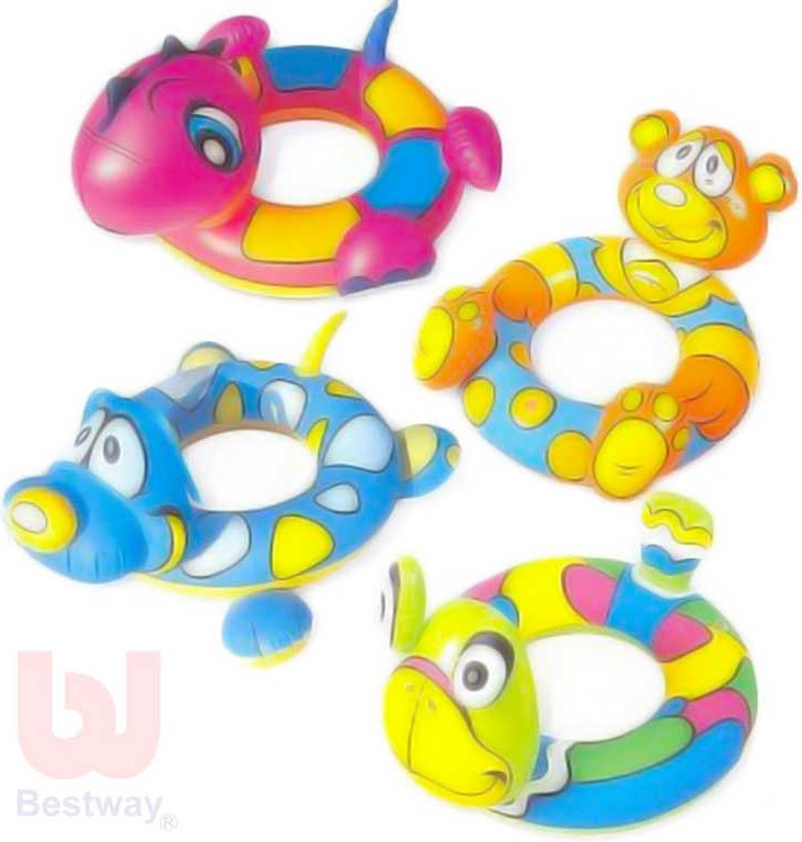 BESTWAY Kruh nafukovací 64x56cm zvířátko plavací kolo do vody 36001 - obrázek 1