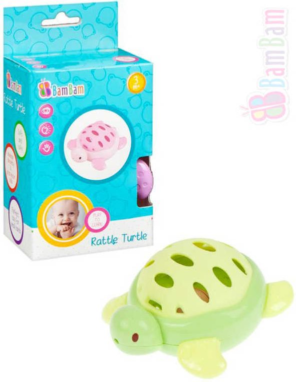 ET BAM BAM Baby chrastítko želva s kuličkou v krabici pro miminko - obrázek 1