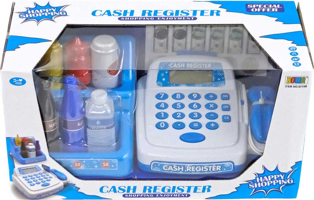 Pokladna dětská registrační kasa set s doplňky na baterie LCD Světlo Zvuk - obrázek 1