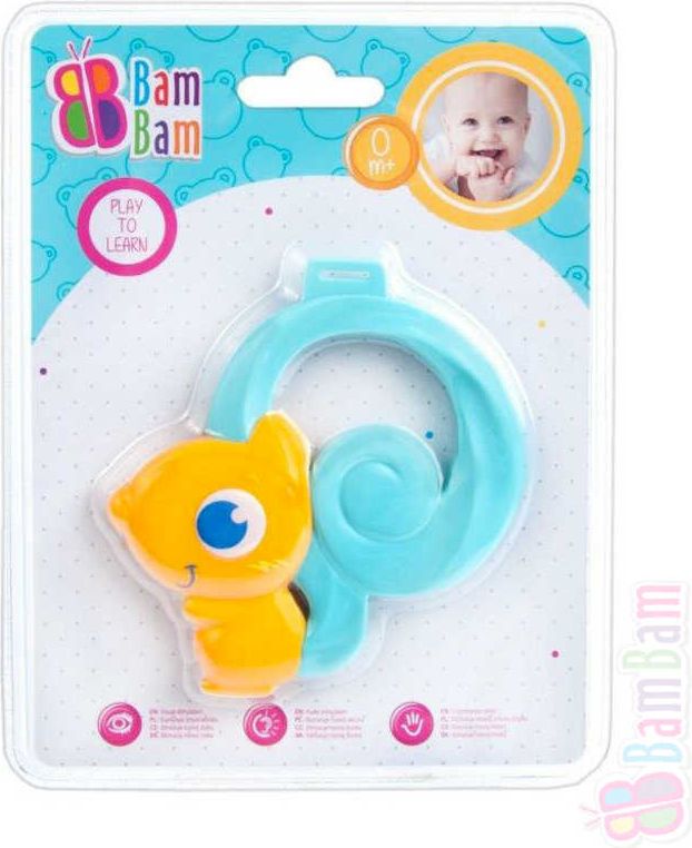 ET BAM BAM Baby chrastítko kousátko veverka pro miminko - obrázek 1