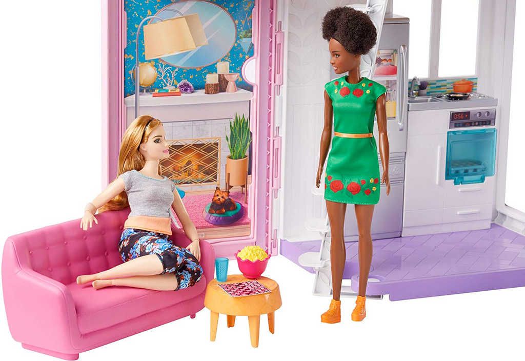 MATTEL BRB Dům v Malibu pro panenku Barbie rozkládací set s nábytkem a doplňky - obrázek 5