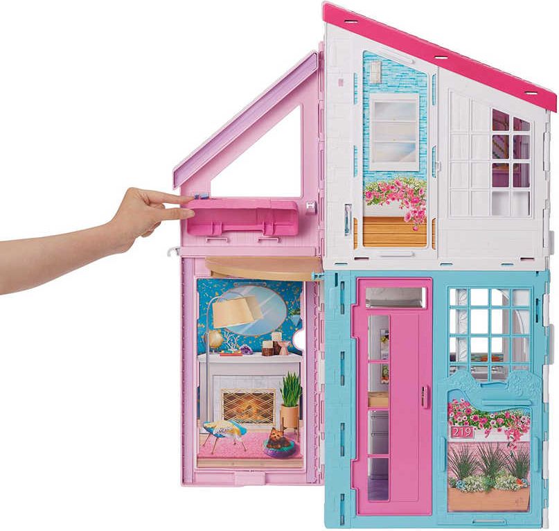 MATTEL BRB Dům v Malibu pro panenku Barbie rozkládací set s nábytkem a doplňky - obrázek 6