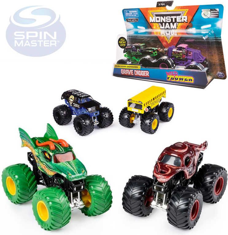 SPIN MASTER Auta teréní Monster Jam set 2ks velká kola 1:64 různé druhy kov - obrázek 1