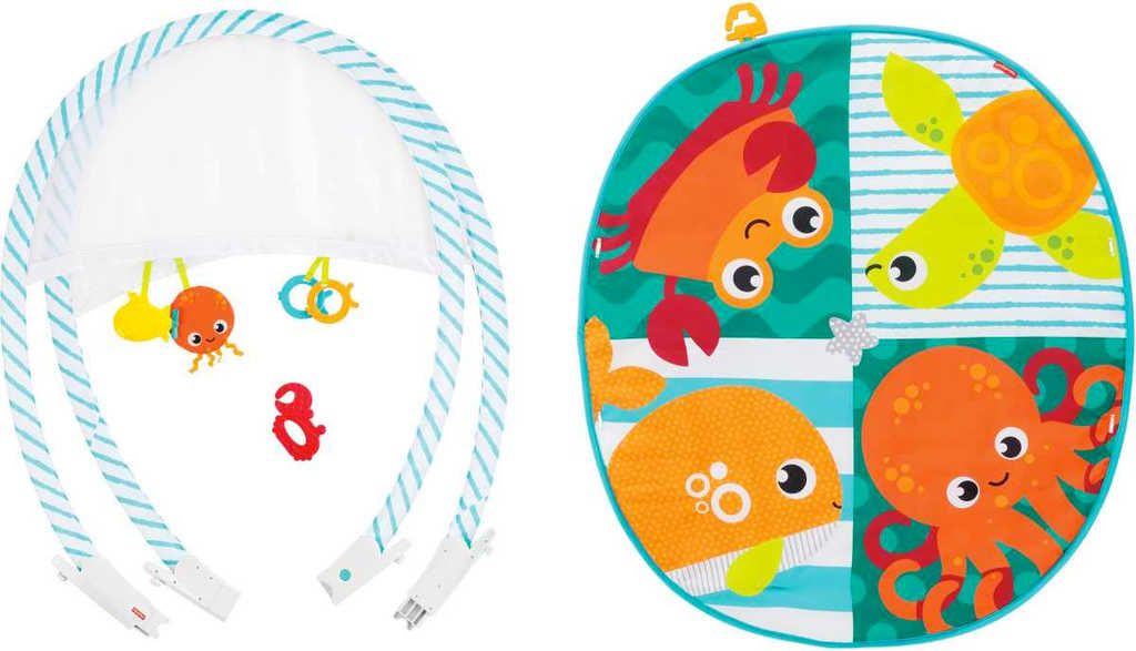 FISHER PRICE Baby dečka hrací se zvířátky cestovní do tašky pro miminko - obrázek 5