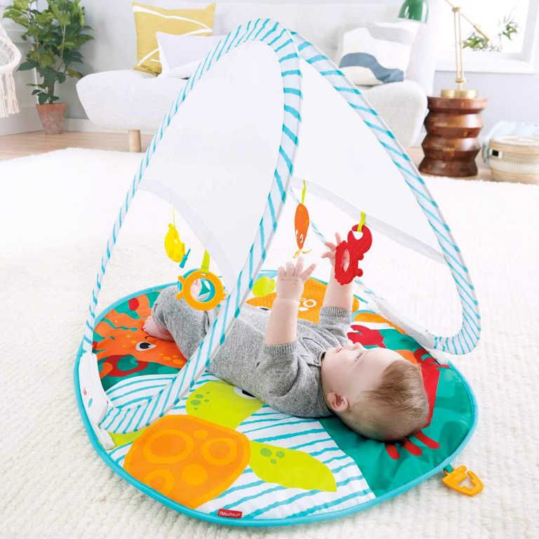 FISHER PRICE Baby dečka hrací se zvířátky cestovní do tašky pro miminko - obrázek 6