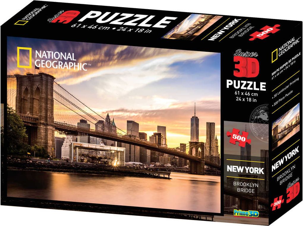 PUZZLE 3D Skládačka New York set 500 dílků 61x46cm National Geographic - obrázek 1