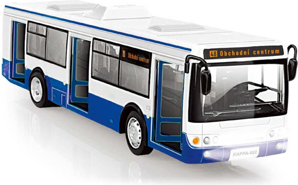Autobus MHD 28cm česky hlásí zastávky funkční dveře na baterie Světlo Zvuk CZ - obrázek 4