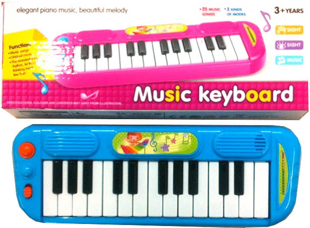 Piáno barevné elektronické 25 kláves dětský keyboard na baterie Zvuk - obrázek 1