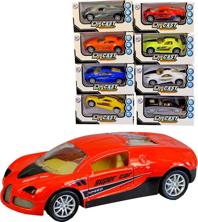 Auto kovové sportovní 9cm zpětný chod různé druhy v krabičce - obrázek 1