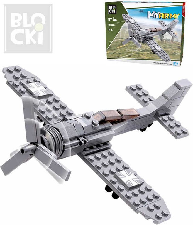 BLOCKI Stavebnice My Army letadlo bojové 87 dílků v krabici - obrázek 1