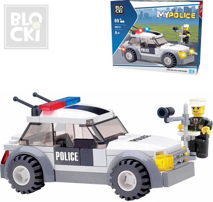 BLOCKI Stavebnice My Police policejní auto s radarem 69 dílků + 1 figurka v krabici - obrázek 1