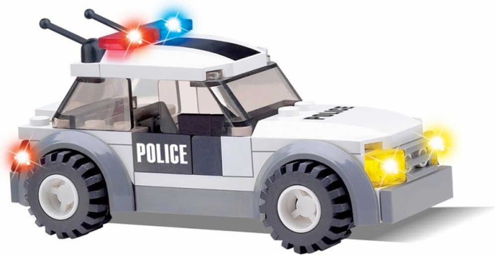 BLOCKI Stavebnice My Police policejní auto s radarem 69 dílků + 1 figurka v krabici - obrázek 4
