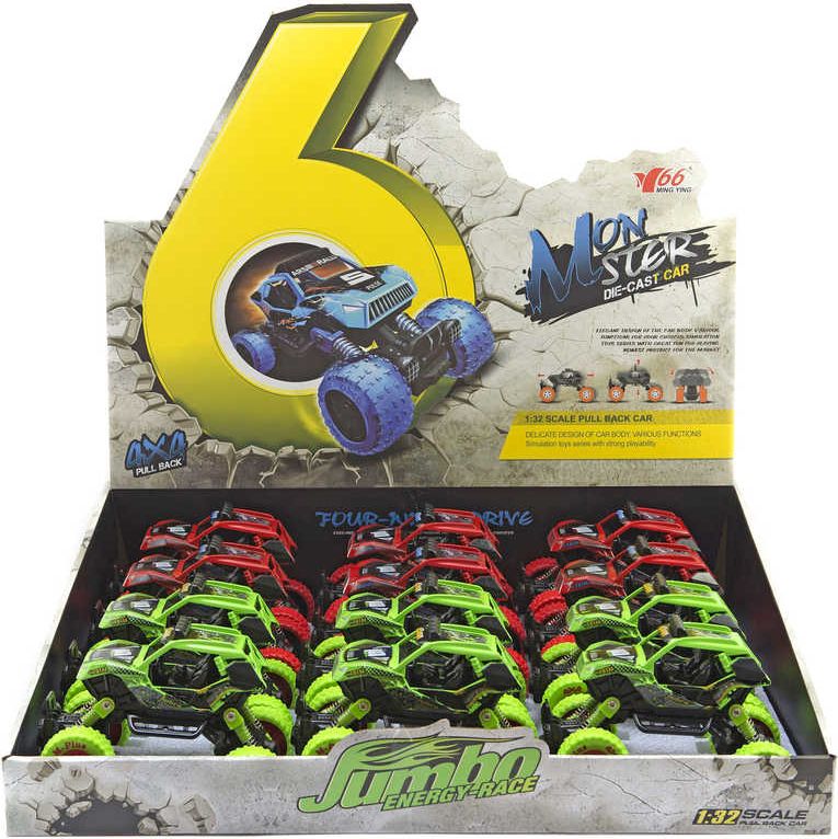 Auto monster terénní na pružinách 14cm velká kola PB různé barvy - obrázek 2