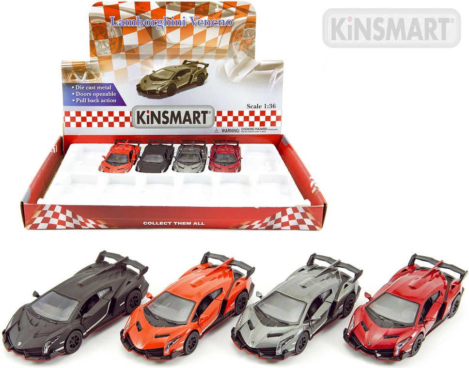 KINSMART Auto model 1:38 Lamborghini Veneno kov PB 13cm 4 barvy - obrázek 1