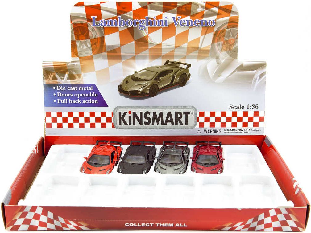 KINSMART Auto model 1:38 Lamborghini Veneno kov PB 13cm 4 barvy - obrázek 2