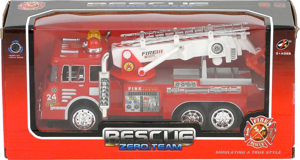 Auto požární zásahové vozidlo hasiči na baterie s žebříkem plast - obrázek 1