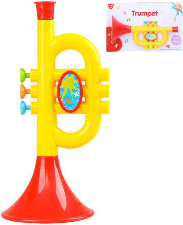Baby trumpetka žlutočervená plast pro miminko *HUDEBNÍ NÁSTROJE* - obrázek 1