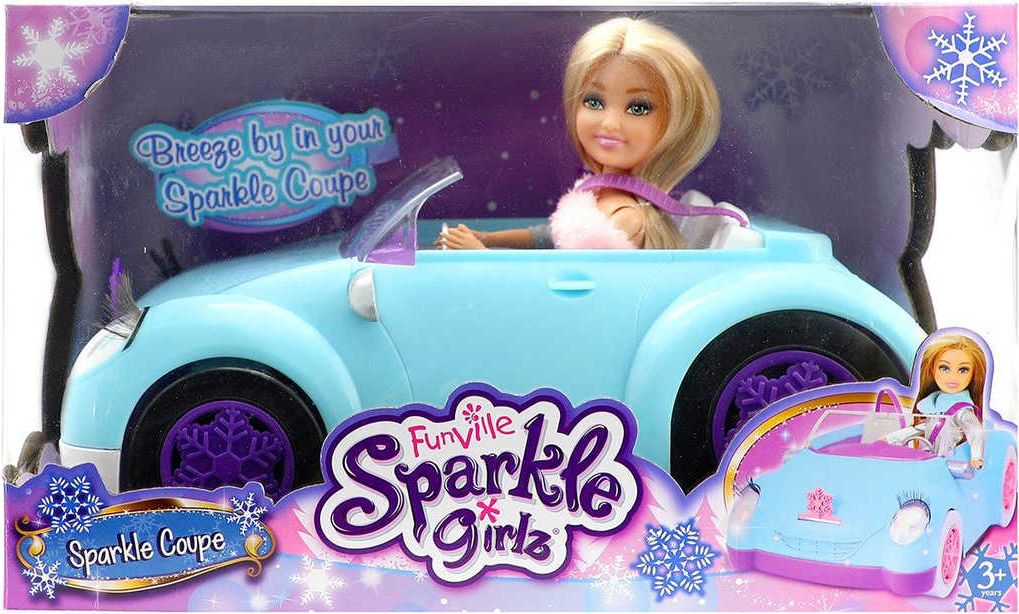 Panenka Sparkle Girlz Coupe set s autíčkem cabriolet v krabici - obrázek 1