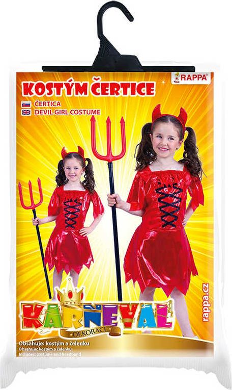 KARNEVAL Šaty čertice vel. M (116-128 cm) 6-8 let KOSTÝM - obrázek 2