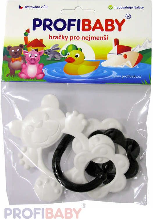 Kousátko s přívěskem černobílé - obrázek 2