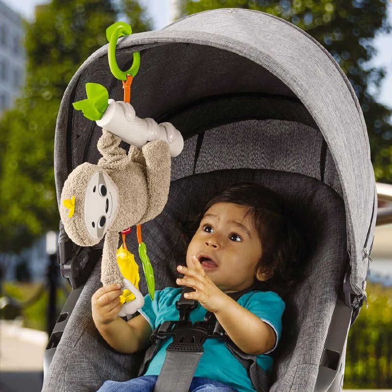 FISHER PRICE Baby lenochod s aktivitami na kočárek pro miminko plyš - obrázek 4