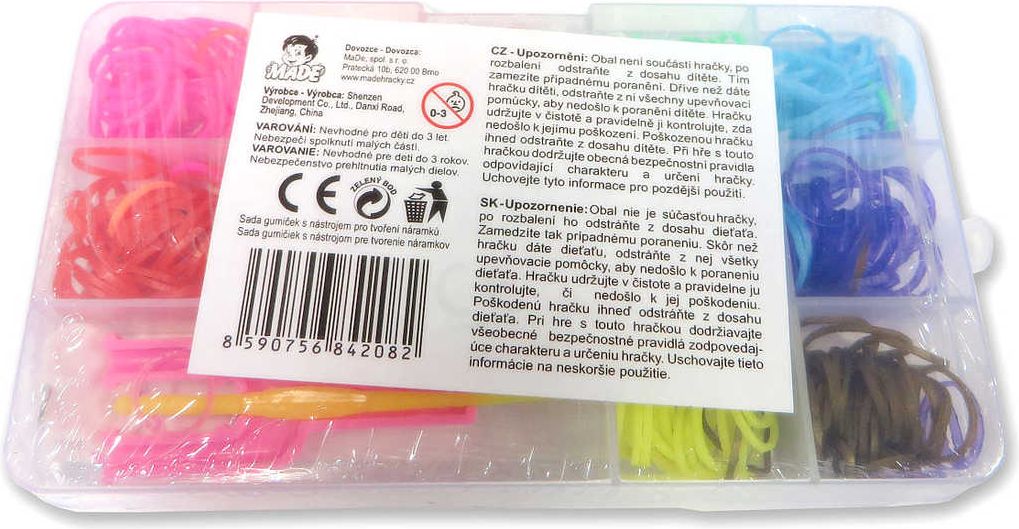 UDĚLEJ SI NÁRAMEK Gumičky LOOM BANDS 300ks set s nástroji barevné - obrázek 1