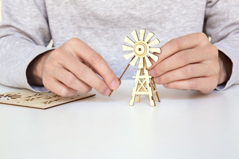 Dřevěné 3D puzzle větrný mlýn - obrázek 3