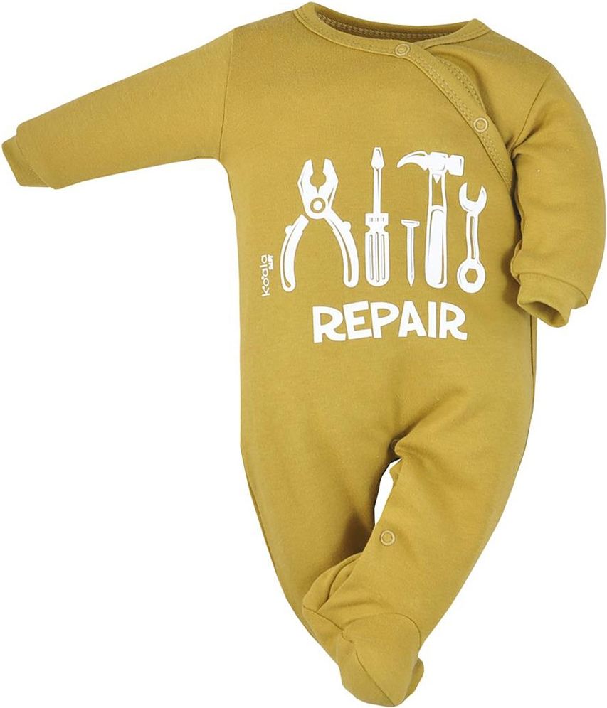 KOALA | Koala Repair | Kojenecký bavlněný overal Koala Repair oldgold | Dle obrázku | 56 (0-3m) - obrázek 1