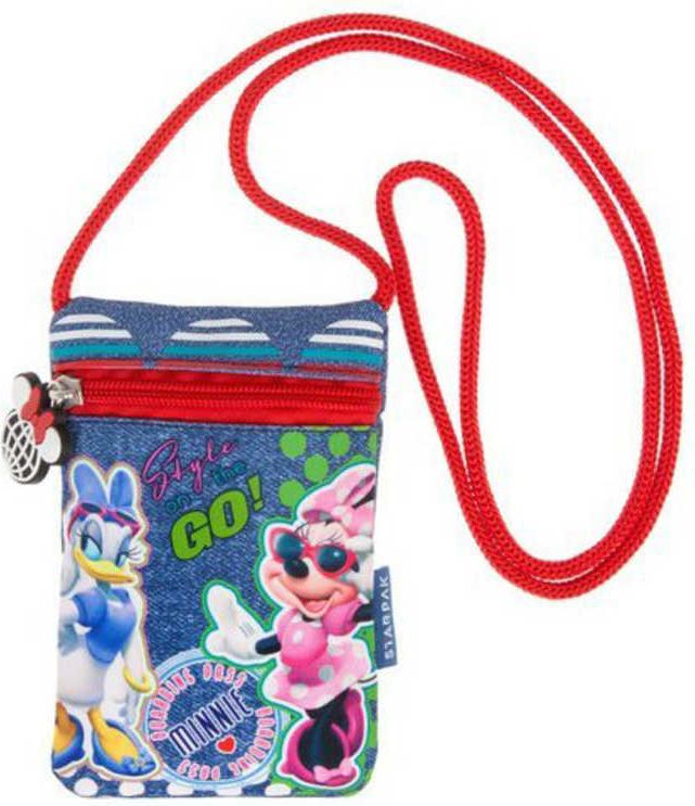 ET Dětská taštička na krk Disney Minnie Mouse s provázkem peněženka na zip - obrázek 1