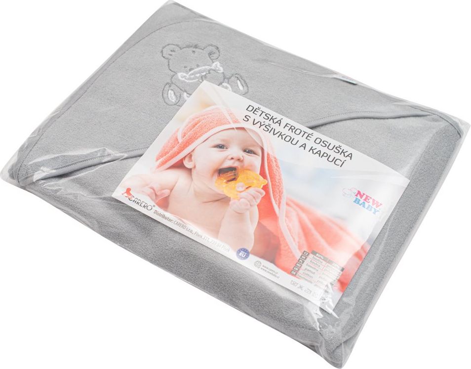 NEW BABY | Nezařazeno | Dětská froté osuška s výšivkou a kapucí New Baby 100x100 růžová sloník | Růžová | - obrázek 36