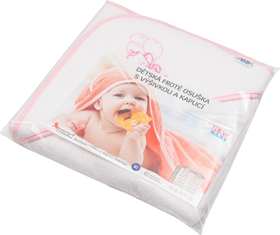 NEW BABY | Nezařazeno | Dětská froté osuška s výšivkou a kapucí New Baby 100x100 bílá medvěd | Bílá | - obrázek 8