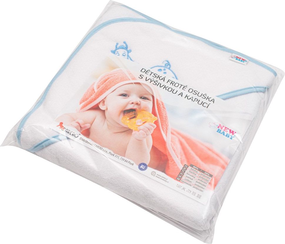 NEW BABY | Nezařazeno | Dětská froté osuška s výšivkou a kapucí New Baby 100x100 bílá medvěd | Bílá | - obrázek 12