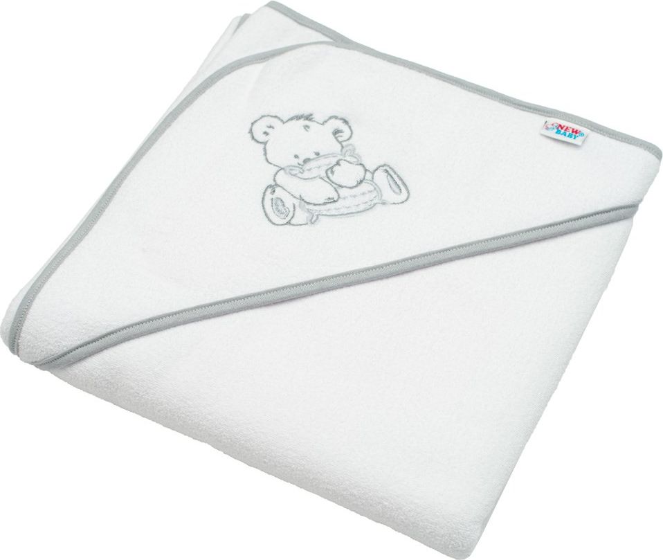 NEW BABY | Nezařazeno | Dětská froté osuška s výšivkou a kapucí New Baby 100x100 bílá medvěd | Bílá | - obrázek 16