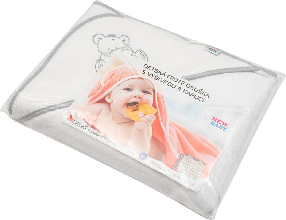 NEW BABY | Nezařazeno | Dětská froté osuška s výšivkou a kapucí New Baby 100x100 bílá medvěd | Bílá | - obrázek 39