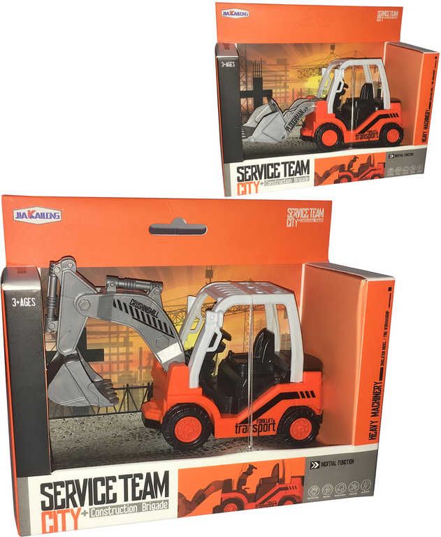 Dudlu Auto Service team stavební stroj zpětný chod 15cm 2 druhy plast - obrázek 1