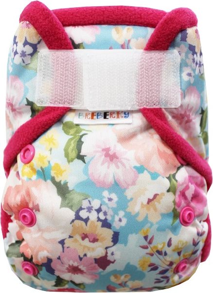 Breberky Svrchní kalhotky MINI - Rozkvetlá zahrádka SZ, růžové patentky + růžové lemování - obrázek 1