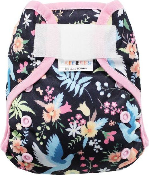 Breberky Svrchní kalhotky MINI XS bez křidélek - Noční pohádka SZ , sv.růžové patentky + sv.růžová gumička - obrázek 1